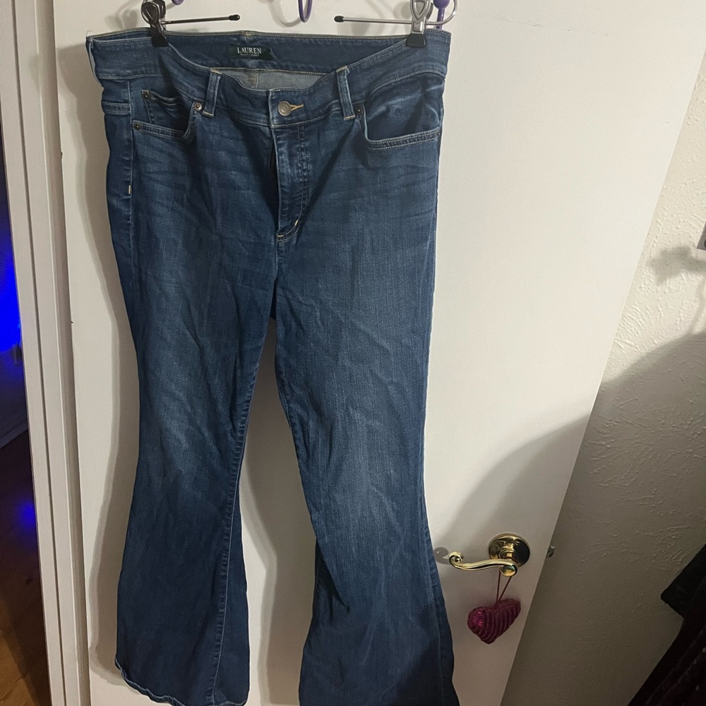🧡 14 Ralph Lauren  Women's Flare Blue Jeans
